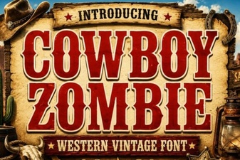 Cowboy Zombie Font - Free Western Horror Display Typeface Download