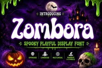 Zombora Font: a Bold and Creative Display Typeface
