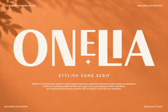 Onelia Font: a Stylish Modern Typeface for Creative Designs